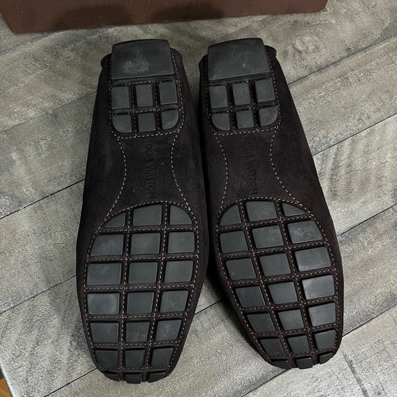 Louis Vuitton Monte CarloBrown Suede Loafers Sz 11.5 US / UK 10.5 - Picture 7 of 8